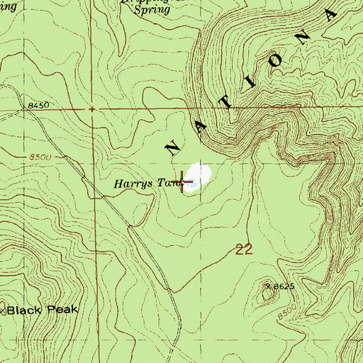 Topographic Map of Harrys Tank, NM