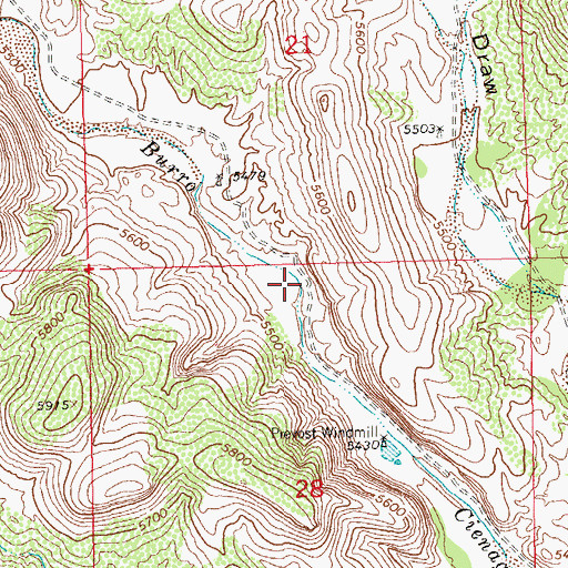 Topographic Map of Burro Cienga Tank, NM