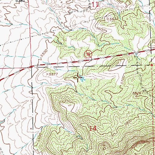 Topographic Map of North Tank, NM