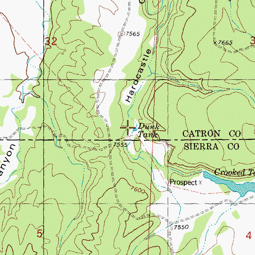 Topographic Map of Don Dunk Tank, NM
