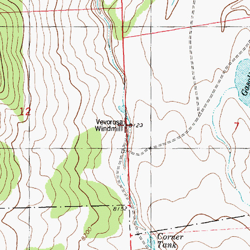 Topographic Map of Vevorosa Windmill, NM