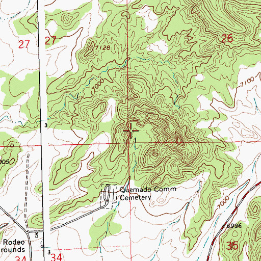 Topographic Map of Quemado District Ranger Office, NM