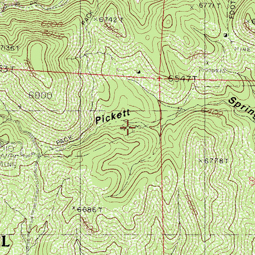 Topographic Map of Picket Spring, NM