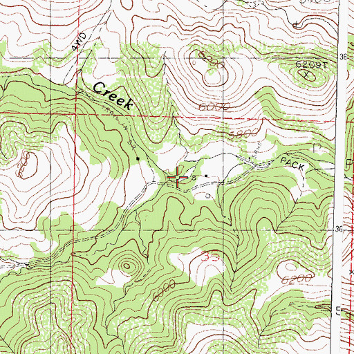 Topographic Map of Basin and Cox Ranch, NM