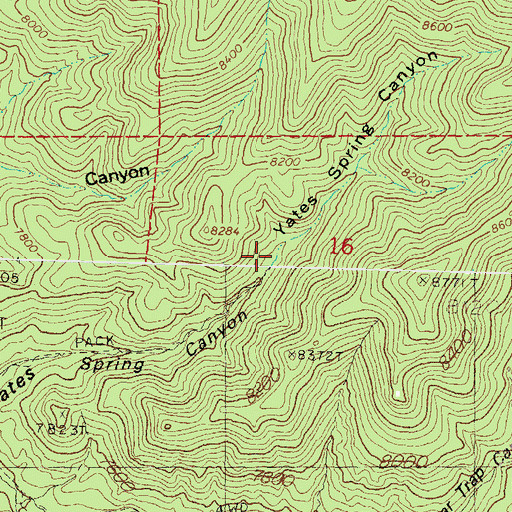 Topographic Map of Yates Spring, NM