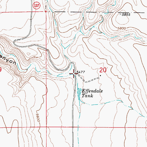 Topographic Map of Shattuck Valley, NM