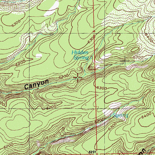 Topographic Map of Hidden Spring, NM