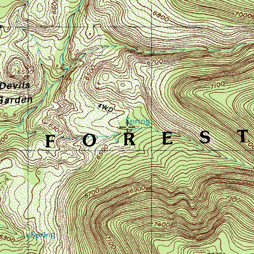 Topographic Map of Hells Canyon Spring, NM