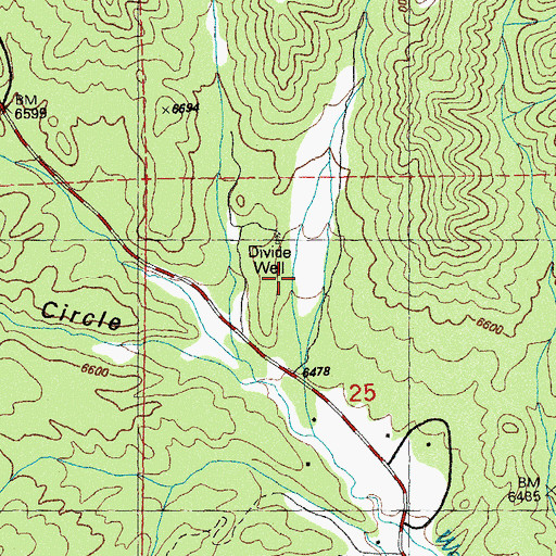 Topographic Map of Divide Well, NM