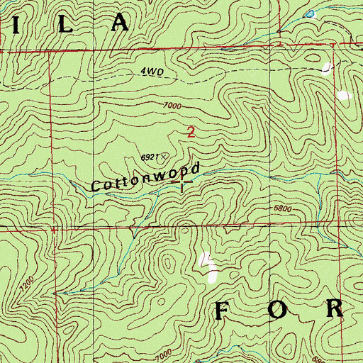 Topographic Map of Upper Cottonwood Spring, NM