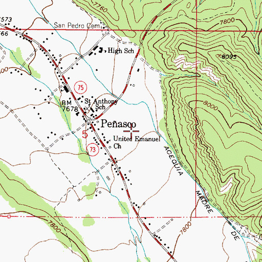 Topographic Map of Camino Real Forest Service Station, NM