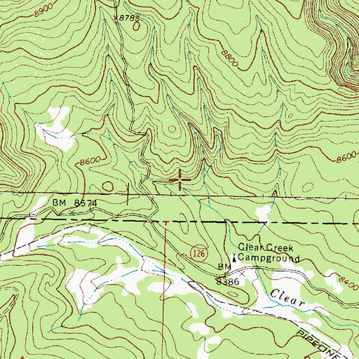 Topographic Map of Clear Creek Recreation Site, NM