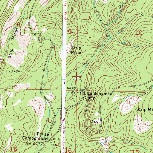 Topographic Map of Ponderosa Camp, NM