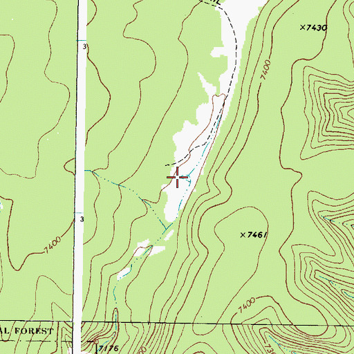 Topographic Map of Chamisal Tank, NM