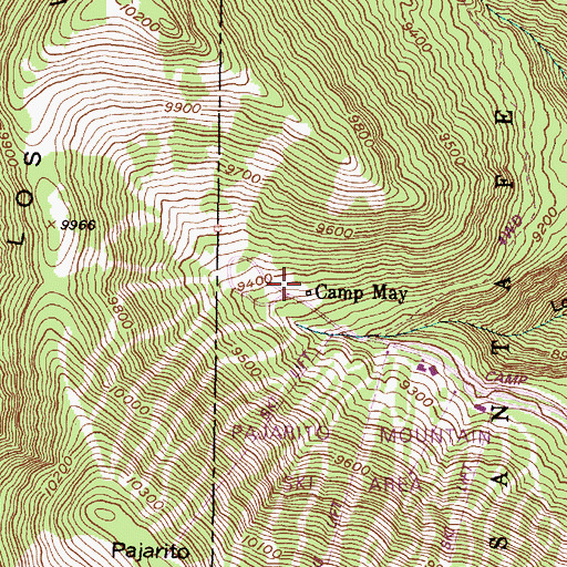 Topographic Map of Camp May Recreation Site, NM