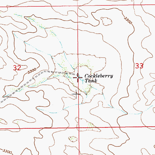 Topographic Map of Cockleberry Tank, NM