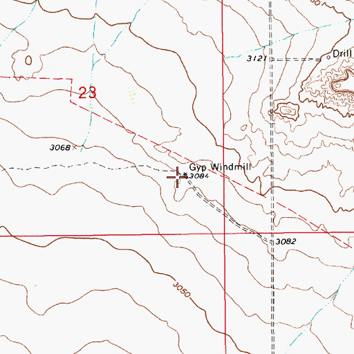 Topographic Map of Gyp Windmill, NM