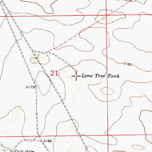 Topographic Map of Lone Tree Tank, NM