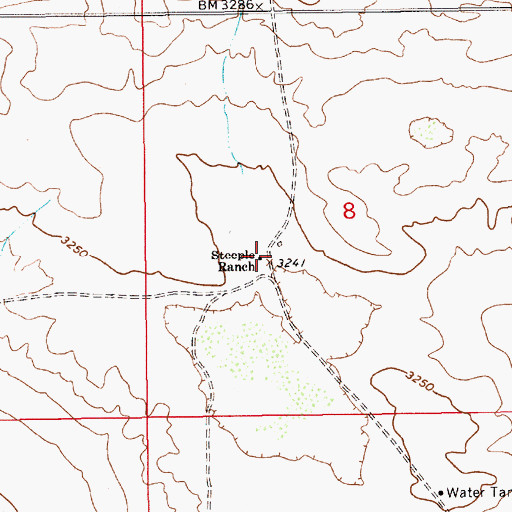 Topographic Map of Steeple Ranch, NM