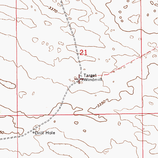 Topographic Map of Target Windmill, NM