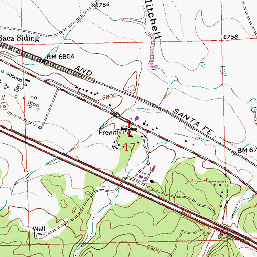 Topographic Map of Prewitt Post Office, NM