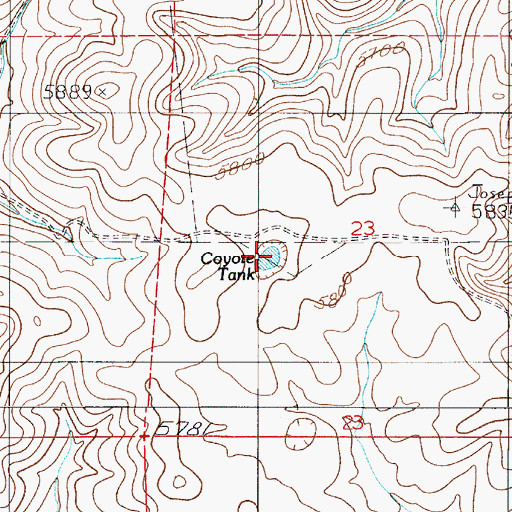 Topographic Map of Coyote Tank, NM