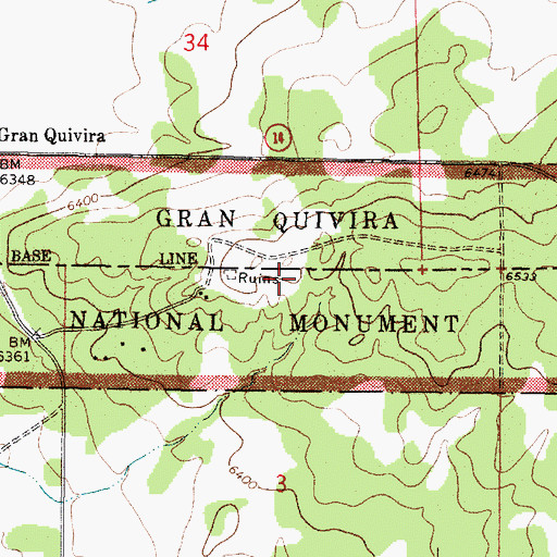 Topographic Map of Salinas Pueblo Missions National Monument, NM