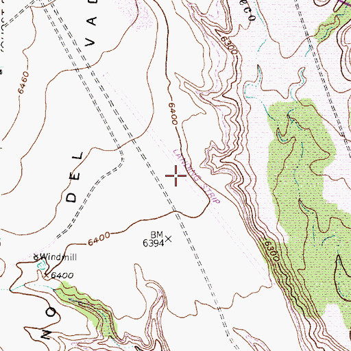 Topographic Map of Ghost Ranch Strip Airport (historical), NM