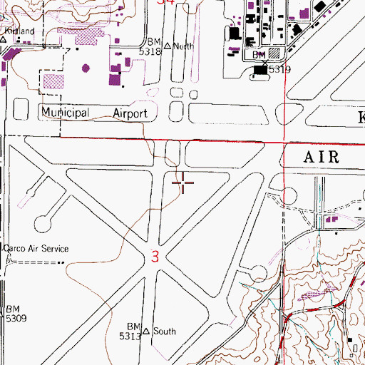Topographic Map of Albuquerque International Sunport, NM
