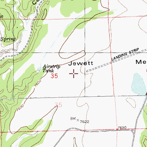 Topographic Map of Jewett Mesa Airport, NM