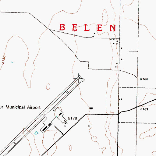 Topographic Map of Alexander Municipal Airport, NM