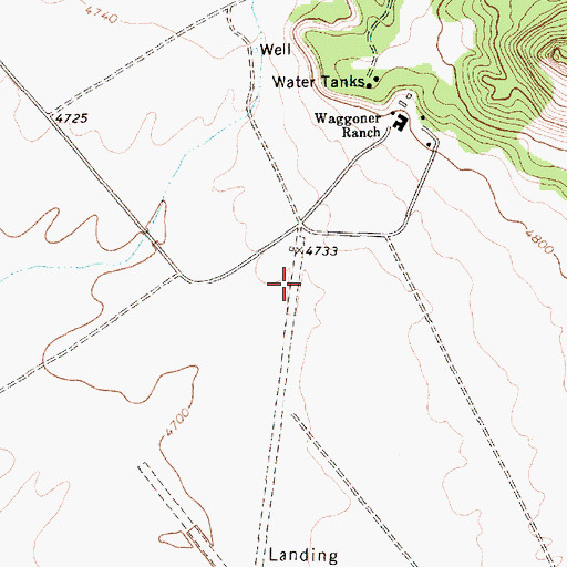 Topographic Map of Bell Ranch Waggoner Airport, NM