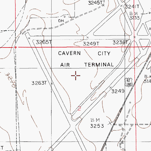 Topographic Map of Cavern City Air Terminal, NM