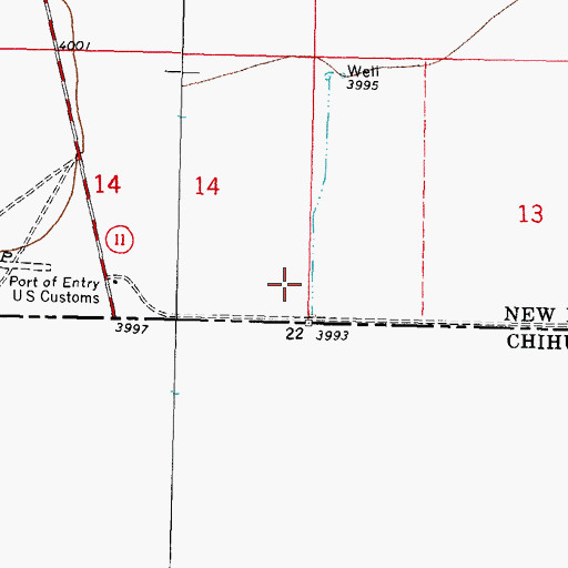 Topographic Map of Columbus Heliport, NM