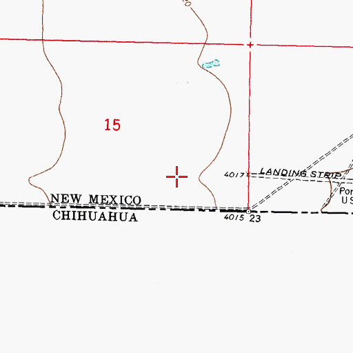Topographic Map of Columbus Stockyards Airport, NM