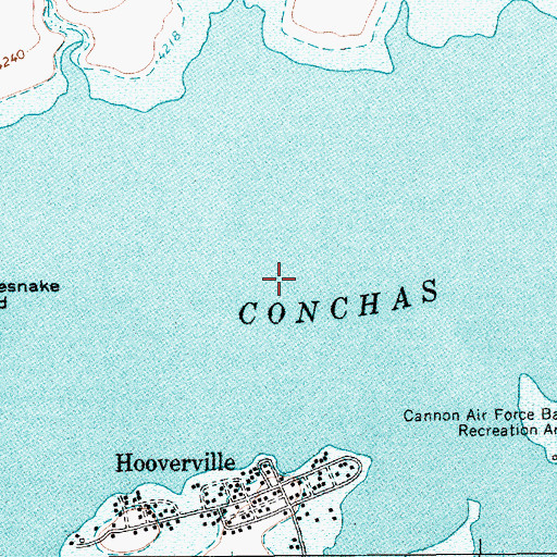 Topographic Map of Conchas Lake Seaplane Base, NM