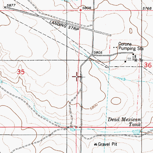 Topographic Map of Transwestern Pipeline Number 8 Airport (historical), NM