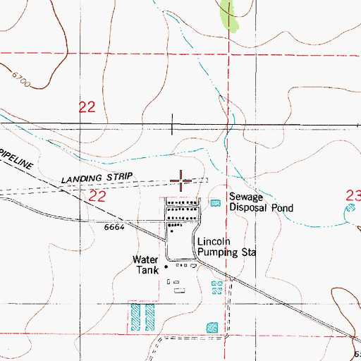 Topographic Map of Lincoln Station Airport, NM