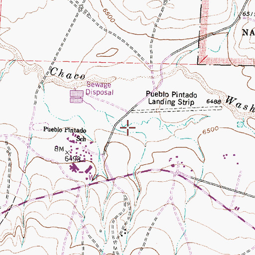 Topographic Map of Pueblo Pintado Airport (historical), NM