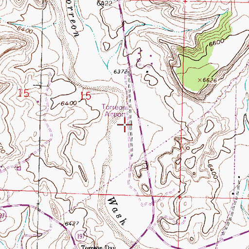 Topographic Map of Torreon Airport (historical), NM