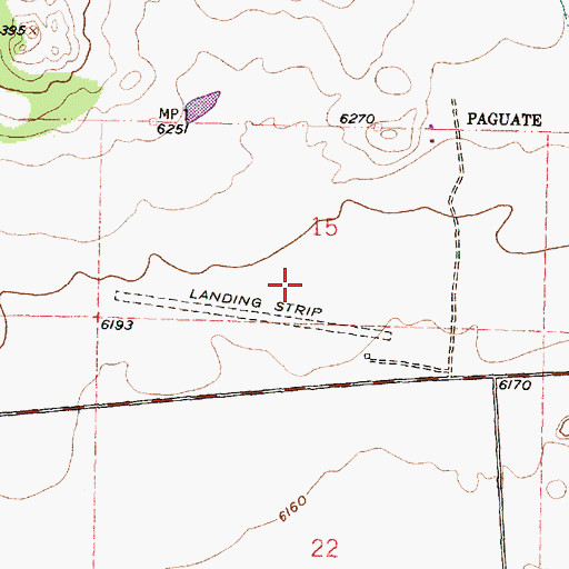 Topographic Map of Cubero Airport, NM