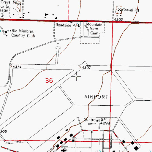 Topographic Map of Deming Municipal Airport, NM