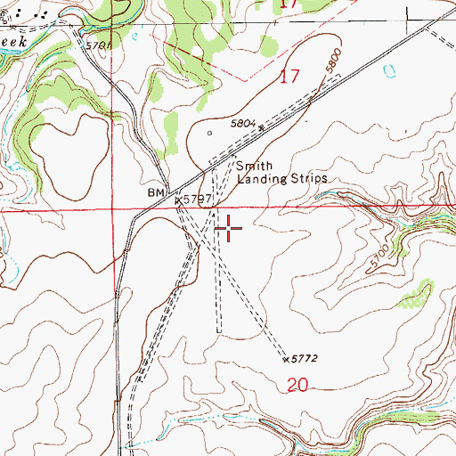 Topographic Map of Smith Airport (historical), NM