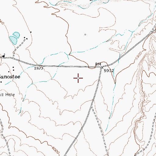 Topographic Map of Sanostee Airport, NM