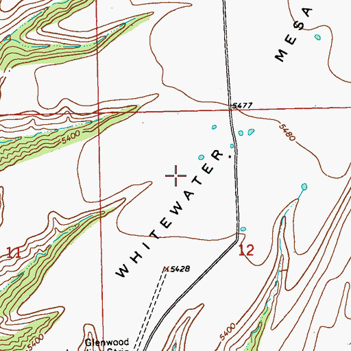 Topographic Map of Whitewater Mesa Ranch Airport, NM
