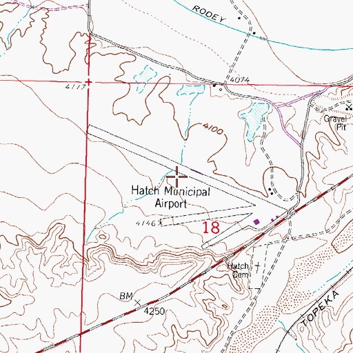 Topographic Map of Hatch Municipal Airport, NM