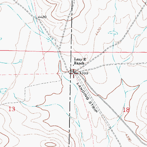 Topographic Map of Burris 'E' Ranch Airport (historical), NM