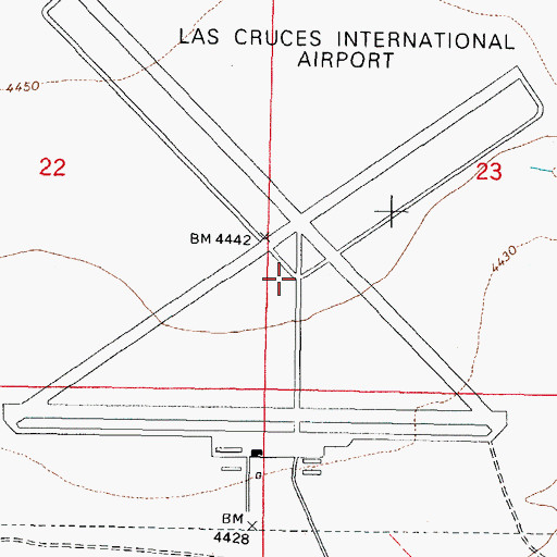 Topographic Map of Las Cruces International Airport, NM
