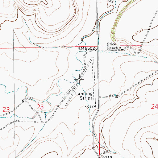 Topographic Map of Price Ranch Airport (historical), NM