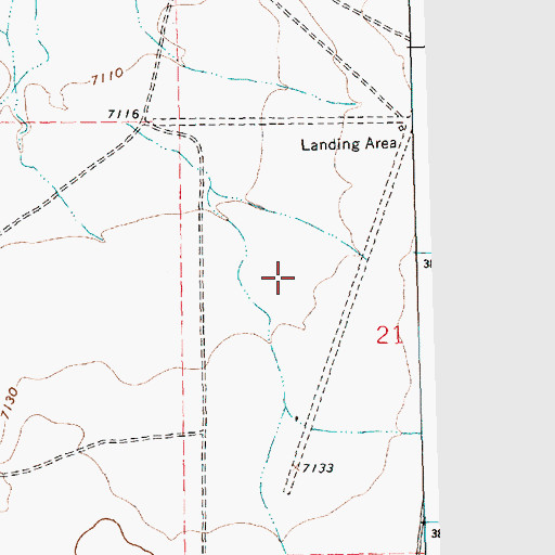 Topographic Map of King Ranch Airport (historical), NM